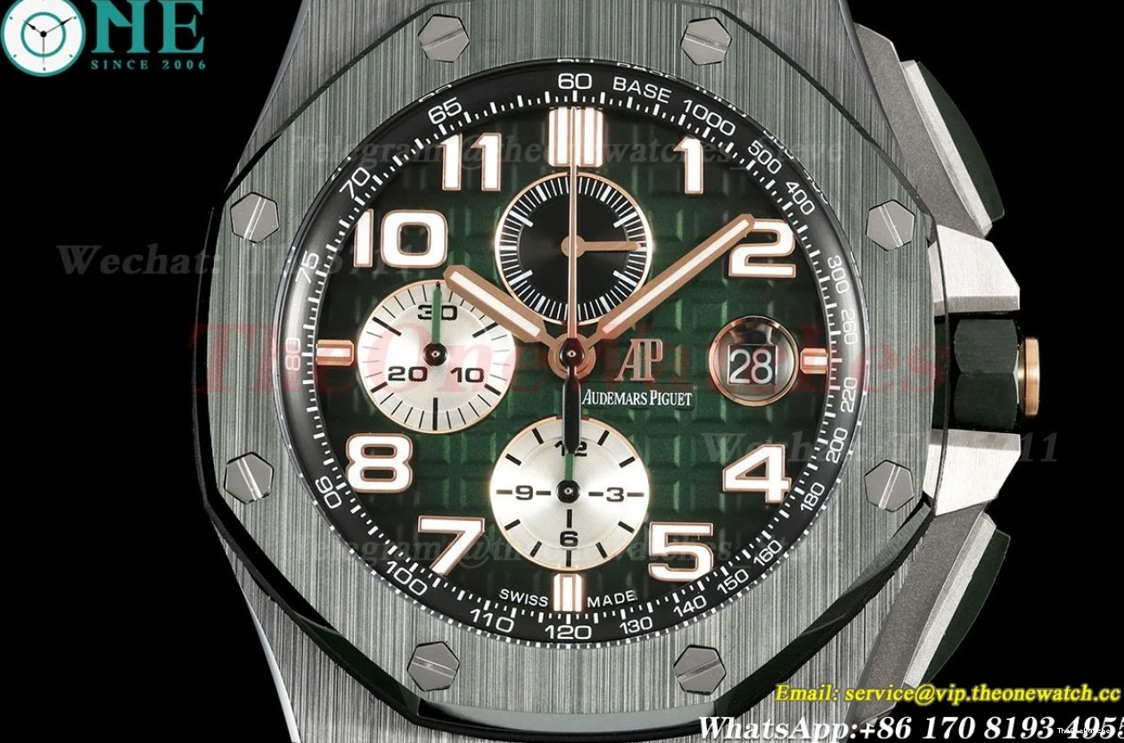 Oak 44mm Green 26405CE SS A7750 RU Royal Dial Offshore TKF 0427